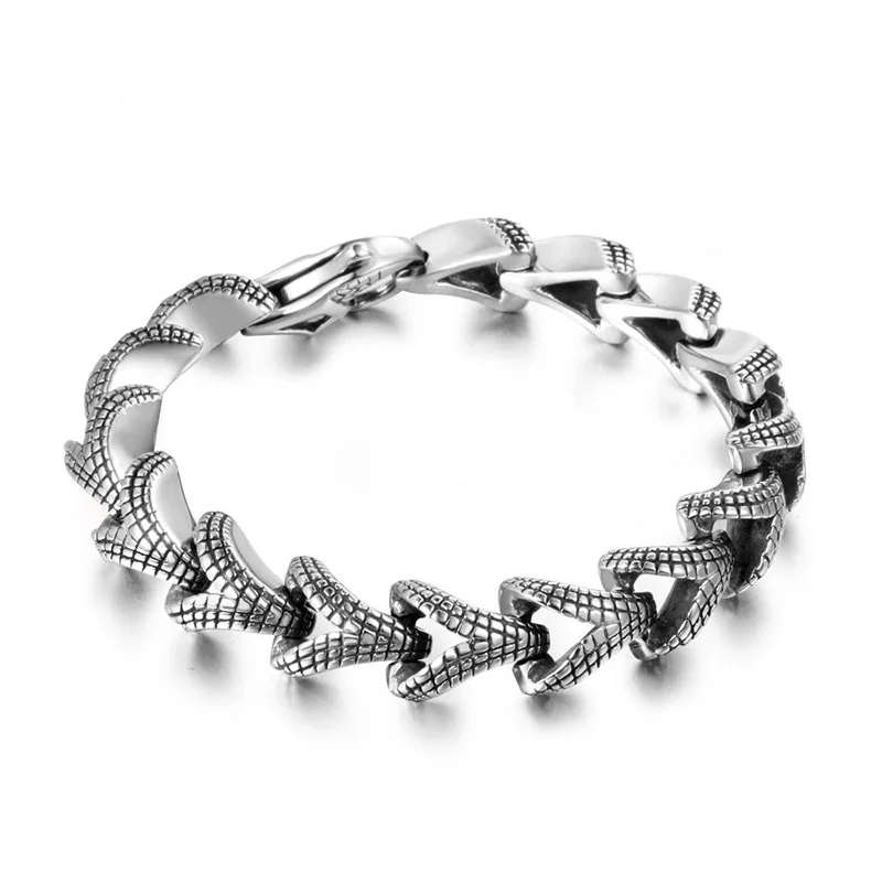 

Titanium Steel Casting Scales Stainless Steel Bracelets Type Men's Jewelry Personality Punk Bracelets for Men Wristband Men