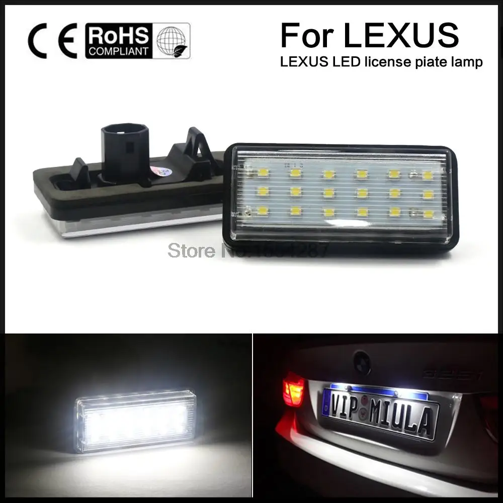

For Fit Toyota Land Cruiser Lexus LX GX470 Xenon White No Error Canbus 18SMD LED License Plate Light