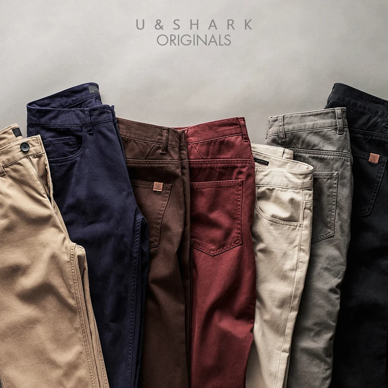 

U&SHARK 2018 Spring Summer Casual Pants Men Brand Clothing High Quality Work Pants Slim Fit Cotton Chinos Formal Trousers Male