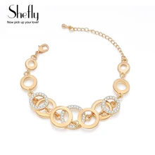 Круглый очаровательный браслет-цепочка для женщин с кристаллами и цирконием, круглые серебряные, розовые, золотые браслеты в стиле бохо, Женские Ювелирные изделия, подарок