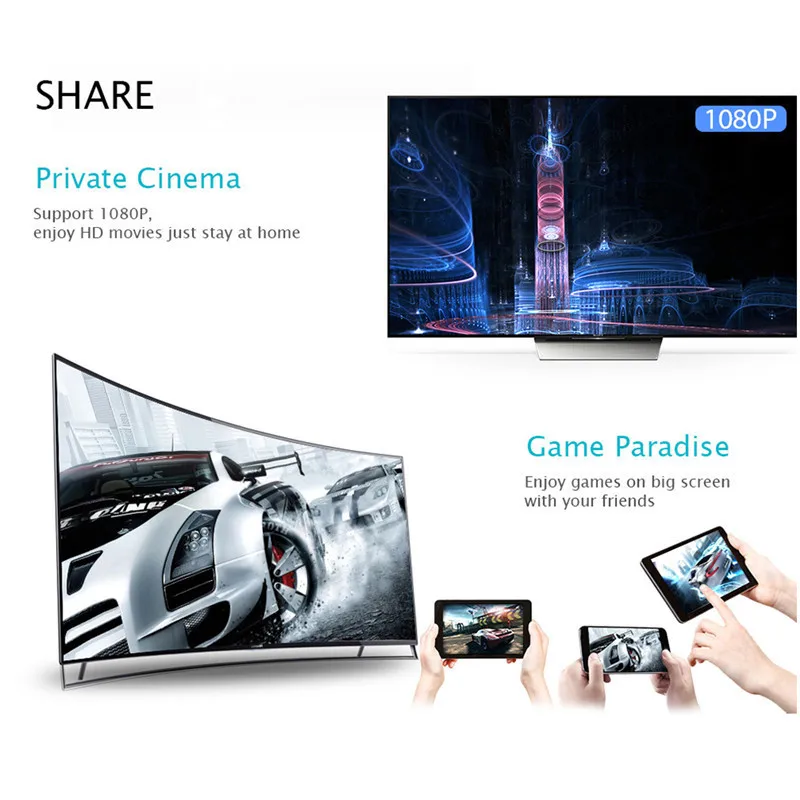 Wifi Display Receiver PC Android Media Player for Android IOS AnyCast Wireless DLNA Airplay Dongle TV Stick Push Chrome cast