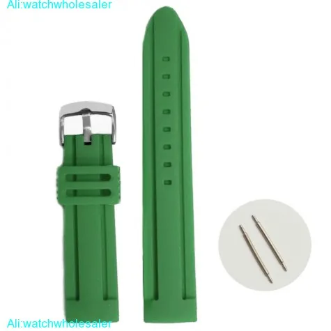 22mm Nice Green Color Silicone Jelly Rubber Unisex Watch Band Straps WB1072O22JB