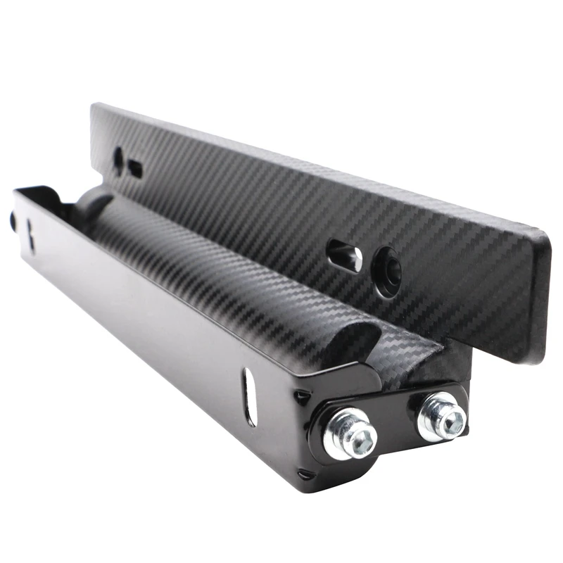 

New-Universal Adjustable Car License Plate Frame Holder Carbon Fiber Racing Number Plate Auto Mount Bracket Car-Styling