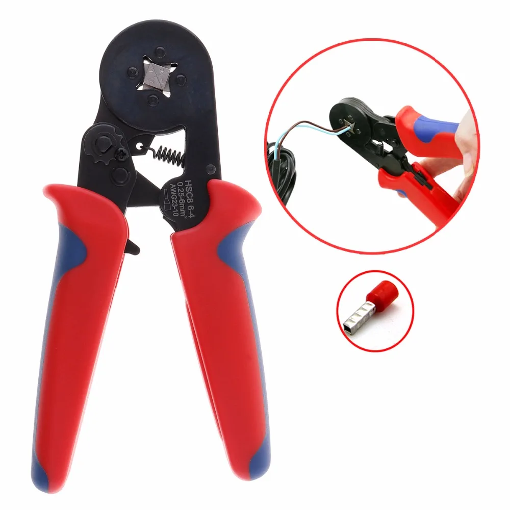 

HSC8 6-4A Mini-type Adjustable Crimping Pliers Terminals Crimping Tool Hands Pliers