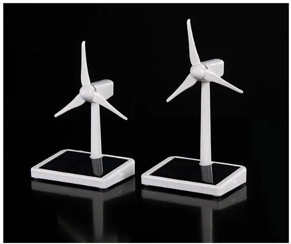 

Solar Powered Rotating Base Desktop Model-Solar Powered Windmills Model Wind Turbine Plastic Toys Easy to Assembled Toys