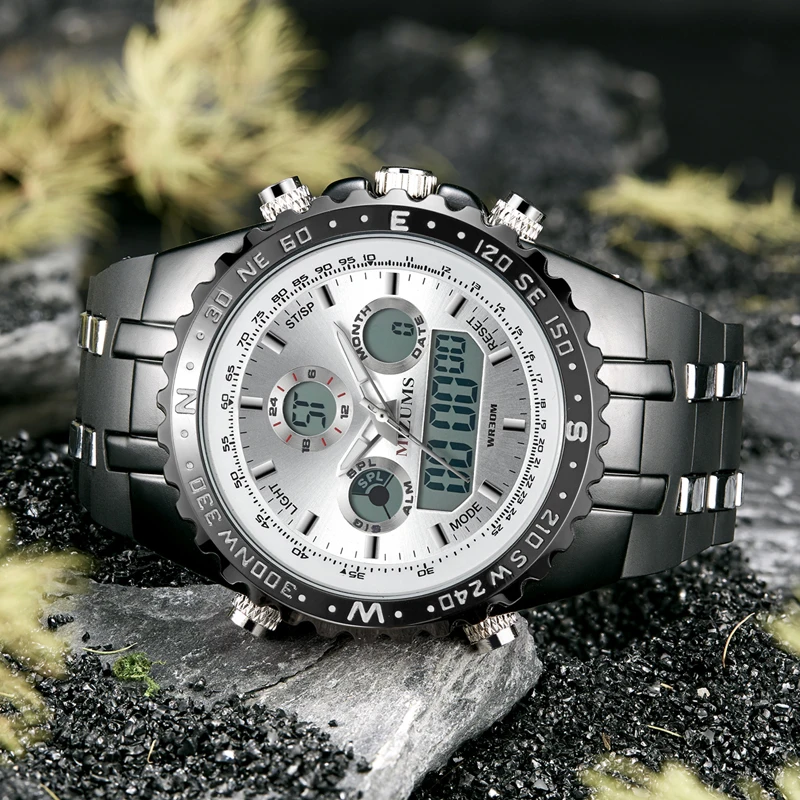 Luxury Brand Mizums Men Fashion Sport Watches Men's Quartz Digital Analog Clock Man Full Steel Wrist Watch relogio masculino free shipping (8)
