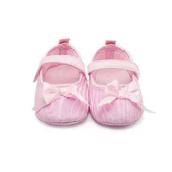 

New 0-18M Toddler Baby Girl Crib Shoes Bowknot Soft Sole Shoes Prewalker M2