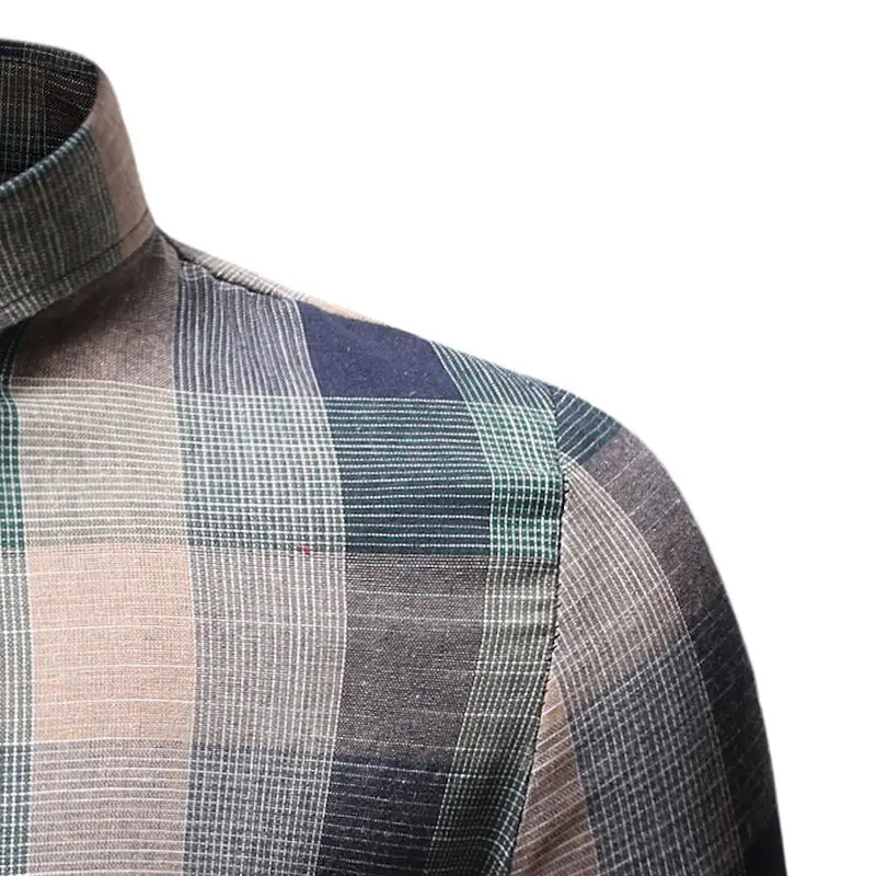 Chemise Homme Plaid Dress Shirts Mens Short Sleeve Button-Down Checkered Shirts 2019 Summer Fashions Men Blouse YS52 (8)