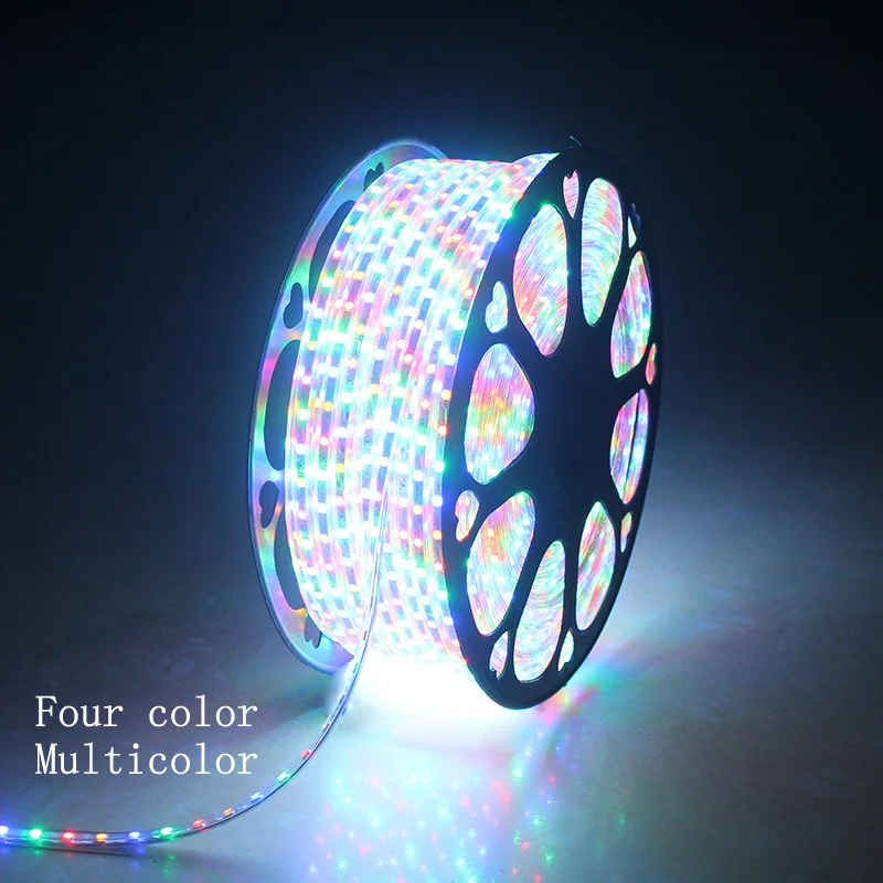 220V LED Strip Light Waterproof RGB Strip Led Ribbon 5050 Led Tape 220 Flexible Led Strip 220v 60Leds/M Lighting with EU Plug