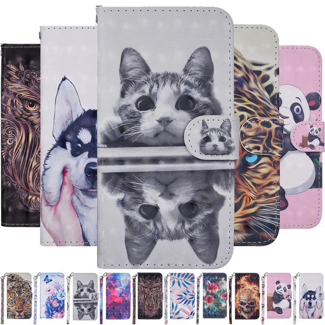 

For Honor 8 Lite Phone Case For Huawei P8 Lite 2017 Fashion Shell Pattern Cases For Huawei P9 LITE 2017 PU Leather Cover