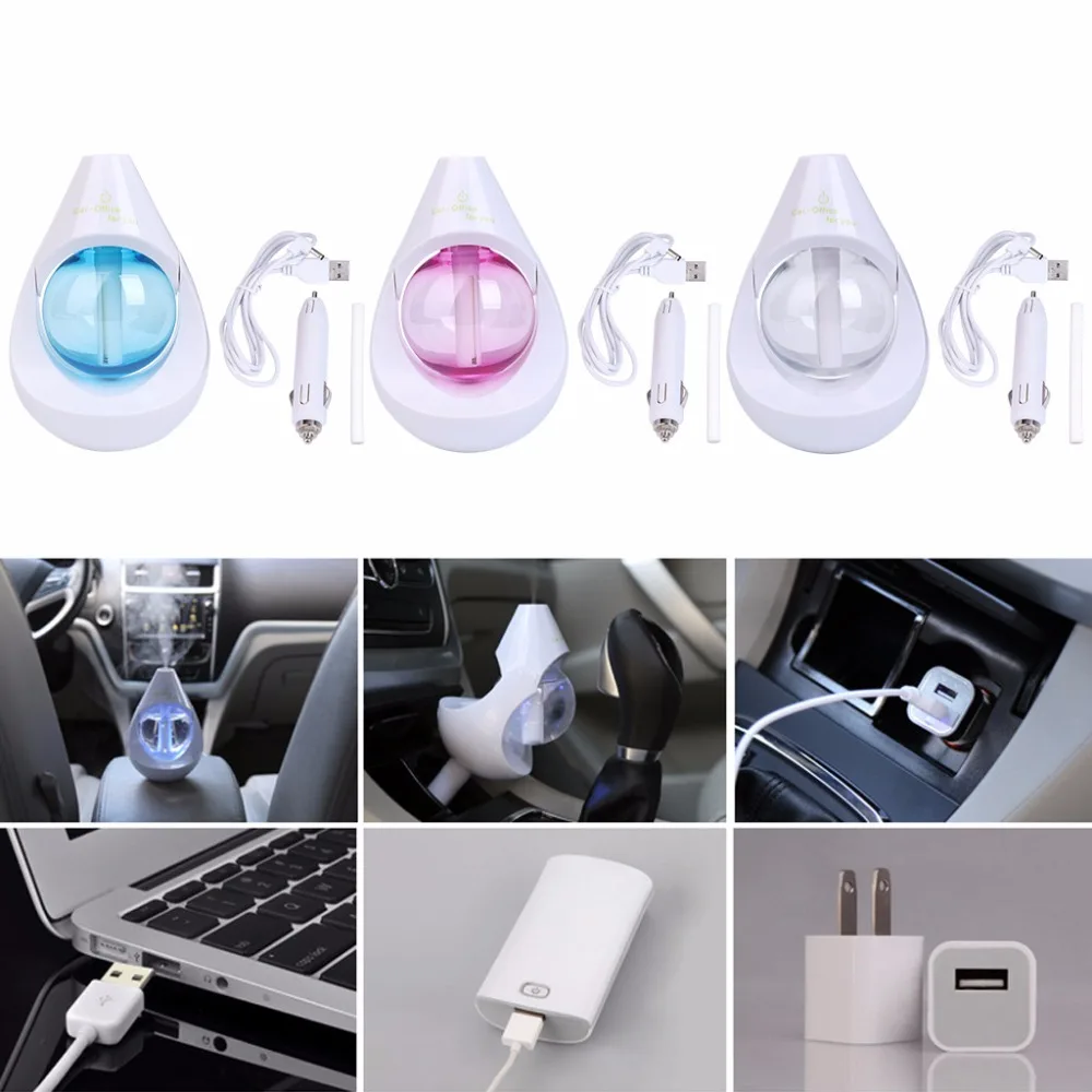 

MEXI Car Mini Air Humidifier Diffuser Essential Oil Ultrasonic Aroma Mist Purifier