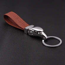 

reidgaller fashion luxury men leather keychain hawk head metal car key chain llavero hombres chaveiro couro