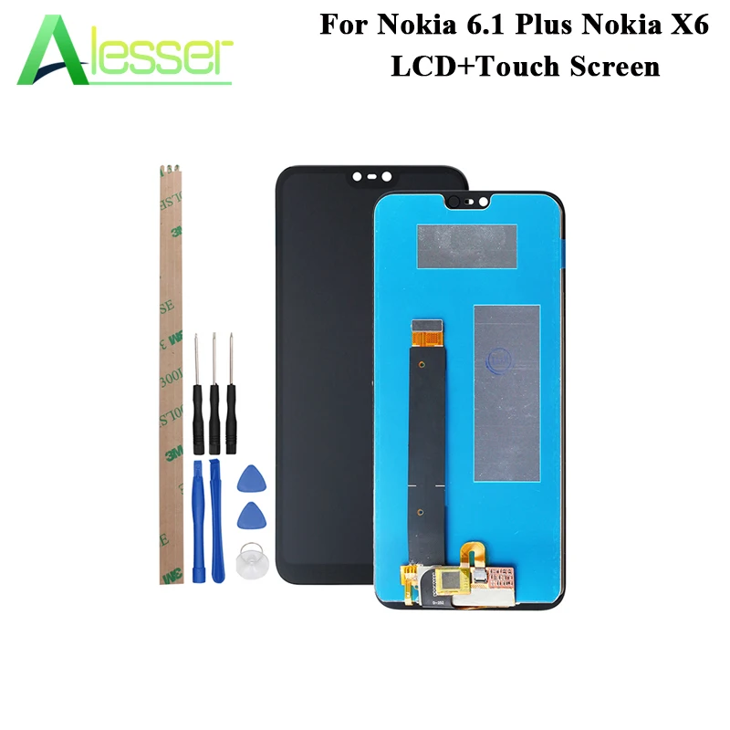 

Alesser For Nokia 6.1 Plus Nokia X6 LCD Display And Touch Screen Assembly For Nokia 6.1 Plus Nokia X6 Phone With Tools 5.8''