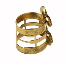 Новая часть альт мундштук саксофона Ligature двухвинтовой позолоченный тиснение