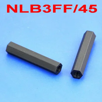 

(1000 pcs/lot ) 45mm/1.77" Black Nylon M3 Threaded Hex Female-Female Standoff Spacer.