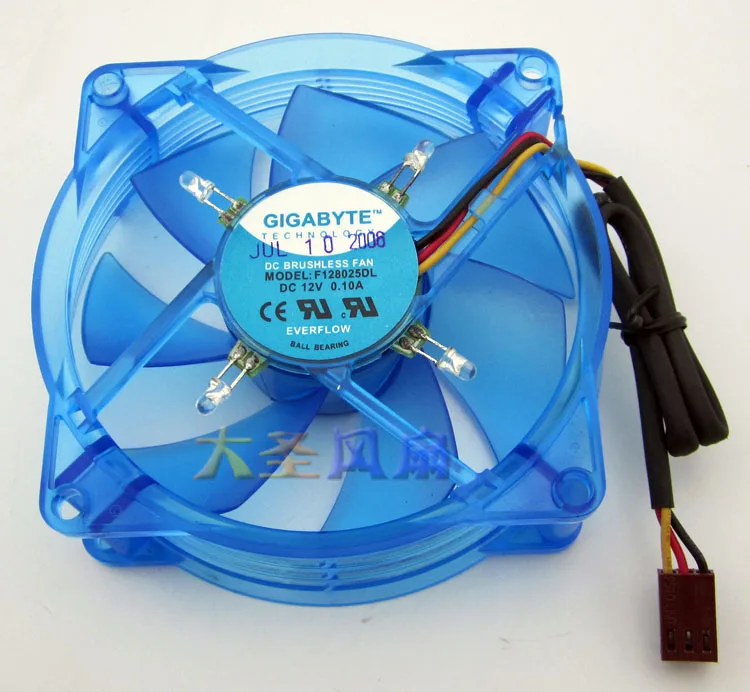 Новый оригинальный светодиодный шариковый вентилятор GIGABYTE 8 см 0 10 а F128025DL с
