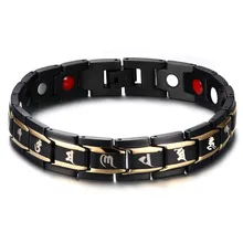 Модные мужские золотые черные 361l из нержавеющей стали Германий энергия баланса магнитной мощности здоровья браслеты