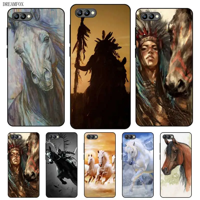 P095 Horses Art Black Silicone Case Cover For Huawei Honor 6A 6C 6X 7A 7C 7S 7X 8 Lite Pro |