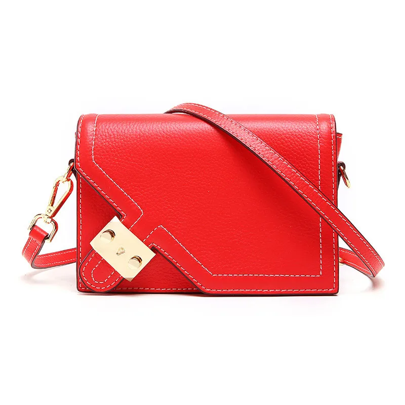 

Genuine Leather Women Shoulder Bag Fashion Crossbody Messenger Bags Cowhide Leather New Girls Small Flap Purse Bag Female Bolsa