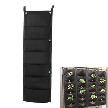 

High 7 Pockets Wall Garden Hanging Planting Bags Vertical Outdoor Indoor Planter UEJ