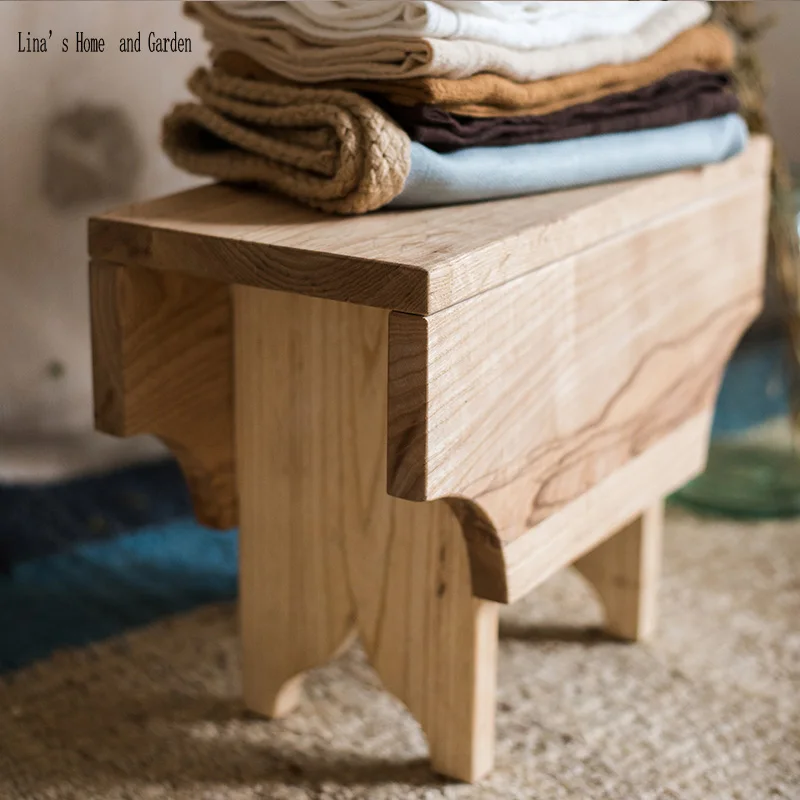 unique Fraxinus eco primitive handmade solid wood stool without painting (6)