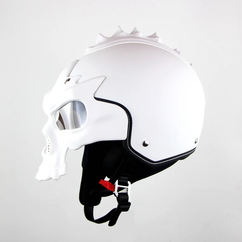 Двойной объектив шлем Череп мотоциклетный шлем мотоцикл Capacetes Casco Ретро шлем соман SM689 - Цвет: White