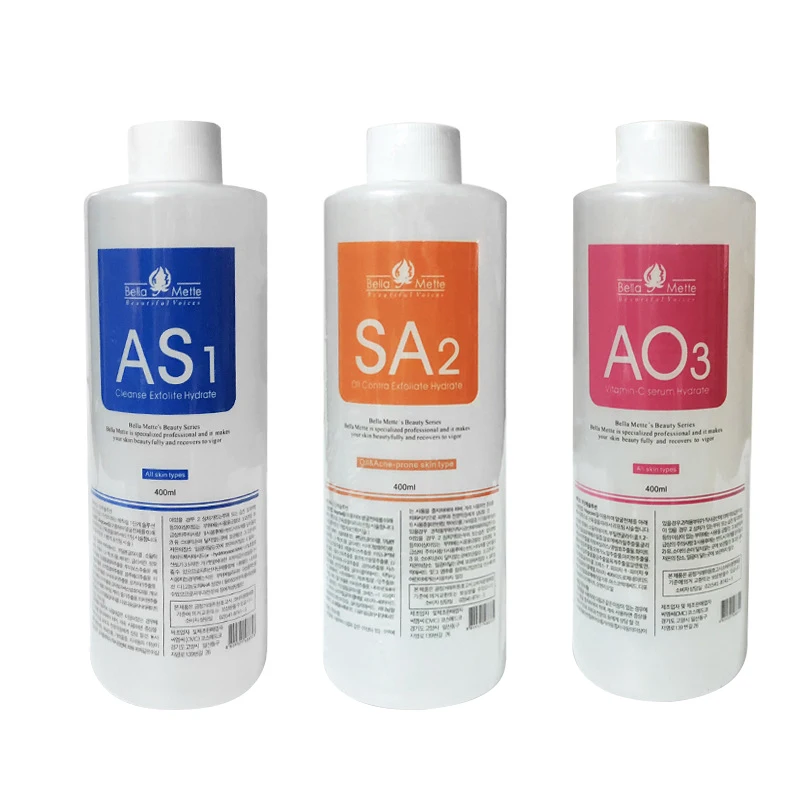 

NEW-SET Aqua Peeling Solution Beautiful Voices AS1 + SA2+AO3 Hydra Dermabrasion 400ml/bottle
