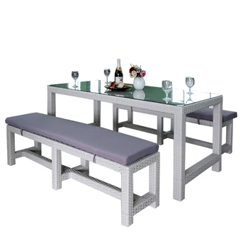 

Outdoor Furniture Resin Wicker 3Pcs Dining Table Set