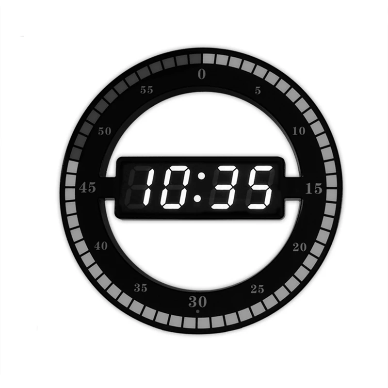 

New listing 3d hollow led digital wall clock with automatic adjust the brightness Electronic run seconds clock house use clock