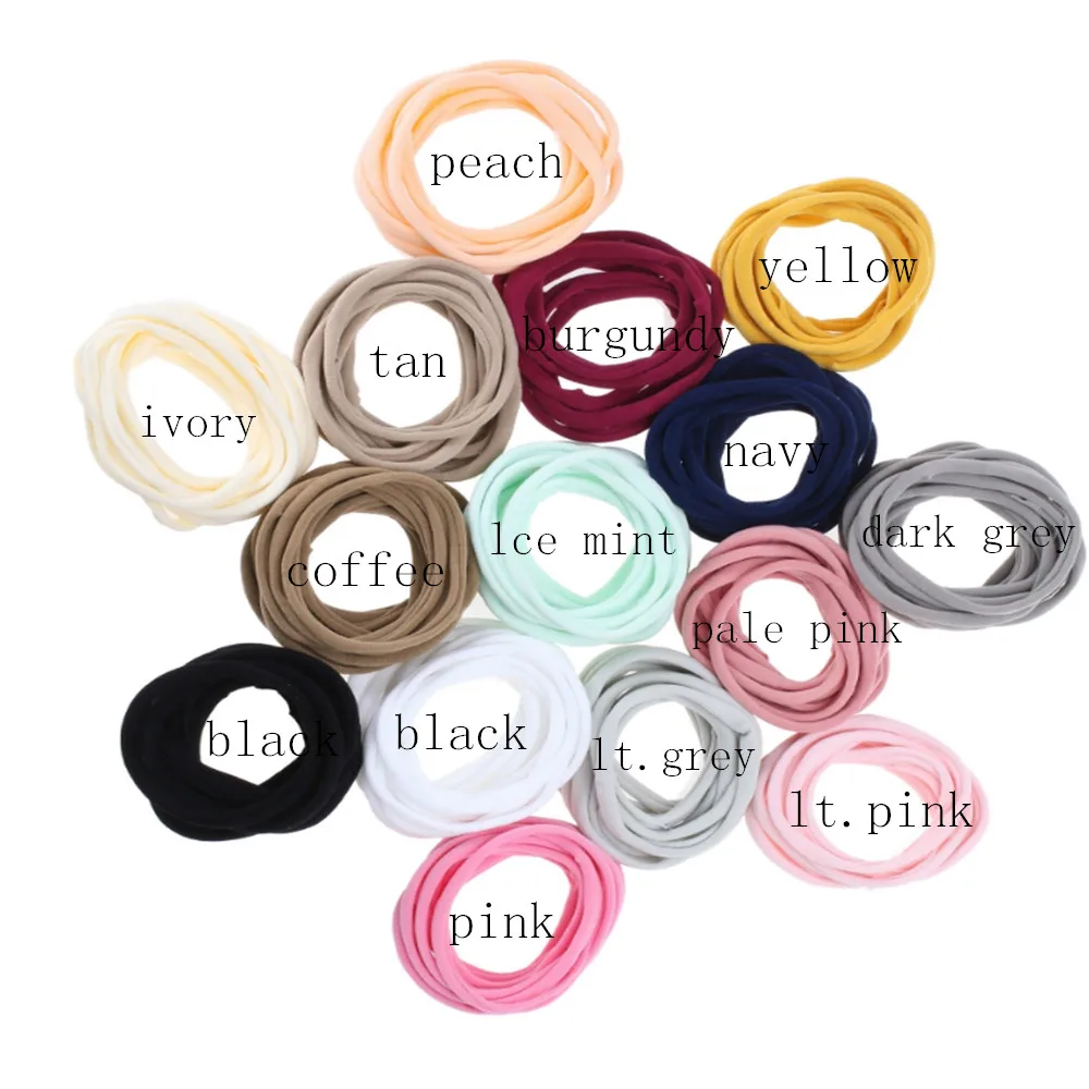 

10pcs/Lot DIY kinds Seamless Elastic Headwear Children Spandex Soft Nylon Girls Boys Headband Skinny Stretchy Women Hair Elastic