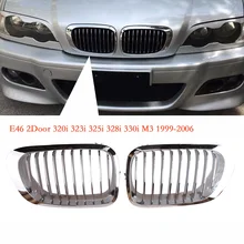 1 пара автомобиля передний бампер решетка для BMW E46 M3 323Ci 330CI 328CI 323I 323IS 328I 328IS 1999-2006 хромированные гоночные решетки