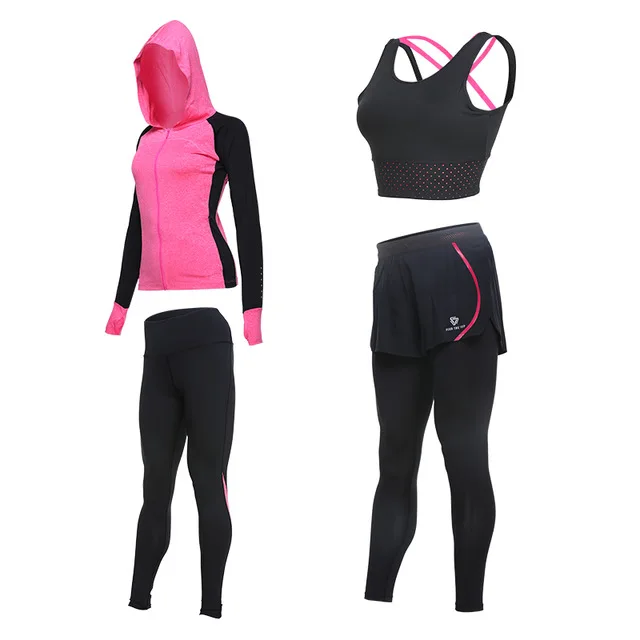 Vansydical костюмы для женщин спортивная одежда женские спортивные брюки для фитнеса тренажерный зал беговые наборы быстросохнущая одежда для спортзала костюм 6 шт - Цвет: TC5073