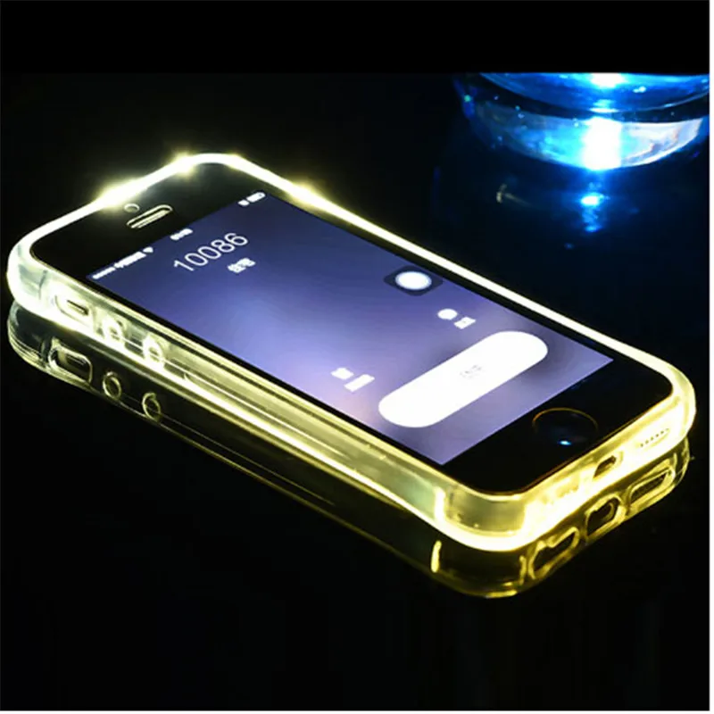 

LED Flash Call Flash Luminous Transparent Soft TP Silicone Phone Cases for iPhone 5 5S SE 6 6S 7 8 Plus X XS MAX XR XSMax Case