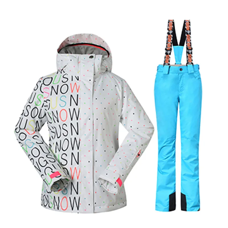 GSOU SNOW Winter 35 Degree font b Women b font Ski Suit Female Snowboarding Suits Waterproof