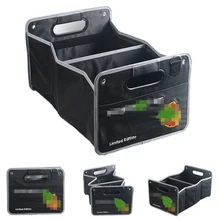 Auto Trunk Organizer Collapsible Cargo Storage Container Black Folding Storage Box Bag for Porsche