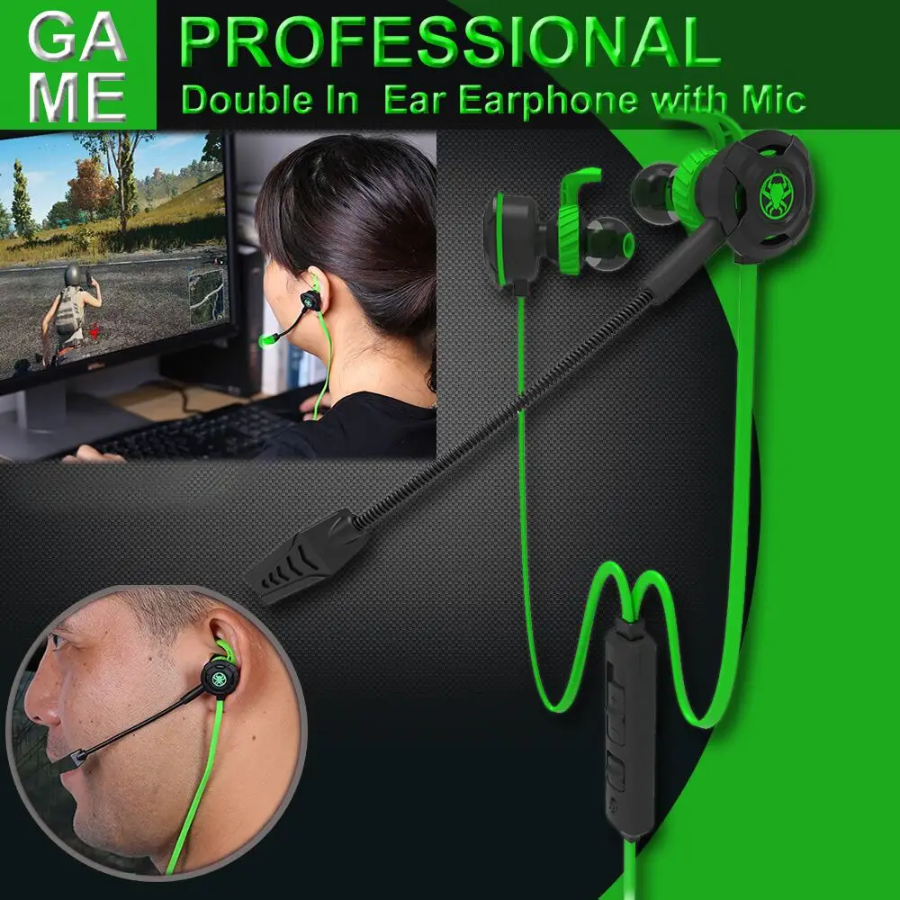 New hot Professional Game Headphone In ear Gaming headphone Bass Stereo With Mic PC Gamer