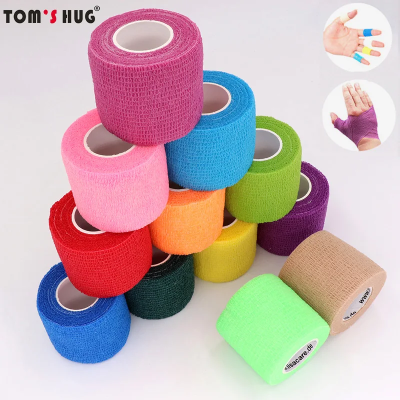 Elastic Bandage Wrap-Tape Knee-Support-Pads Self-Adhesive Sport Hug Toms Finger-Ankle-Palm