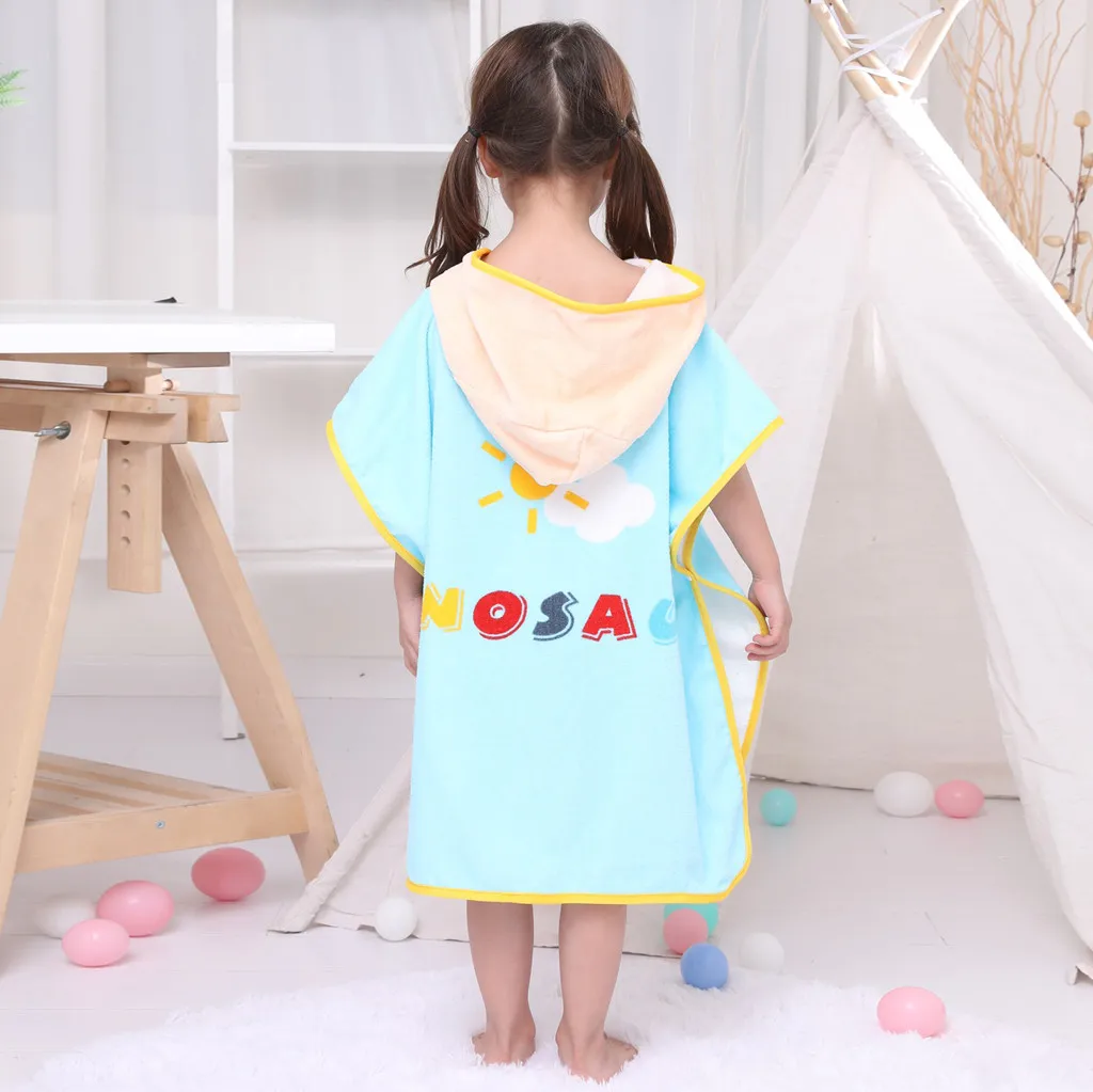 Infant baby poncho towel hooded beach towels for kid Bathrobe Pajamas Cartoon Animals baby hooded bath towel Child baby bath set