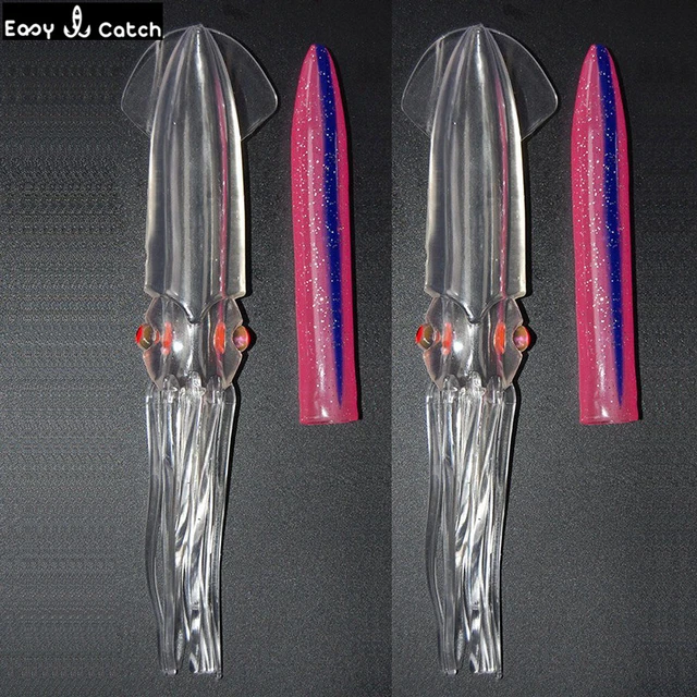 8pcs 18cm Mixed Color Soft PVC Plastic Squid Fishing Lures Saltwater  Fishing Big Luminous Artificial Squid Skirts Bait - AliExpress