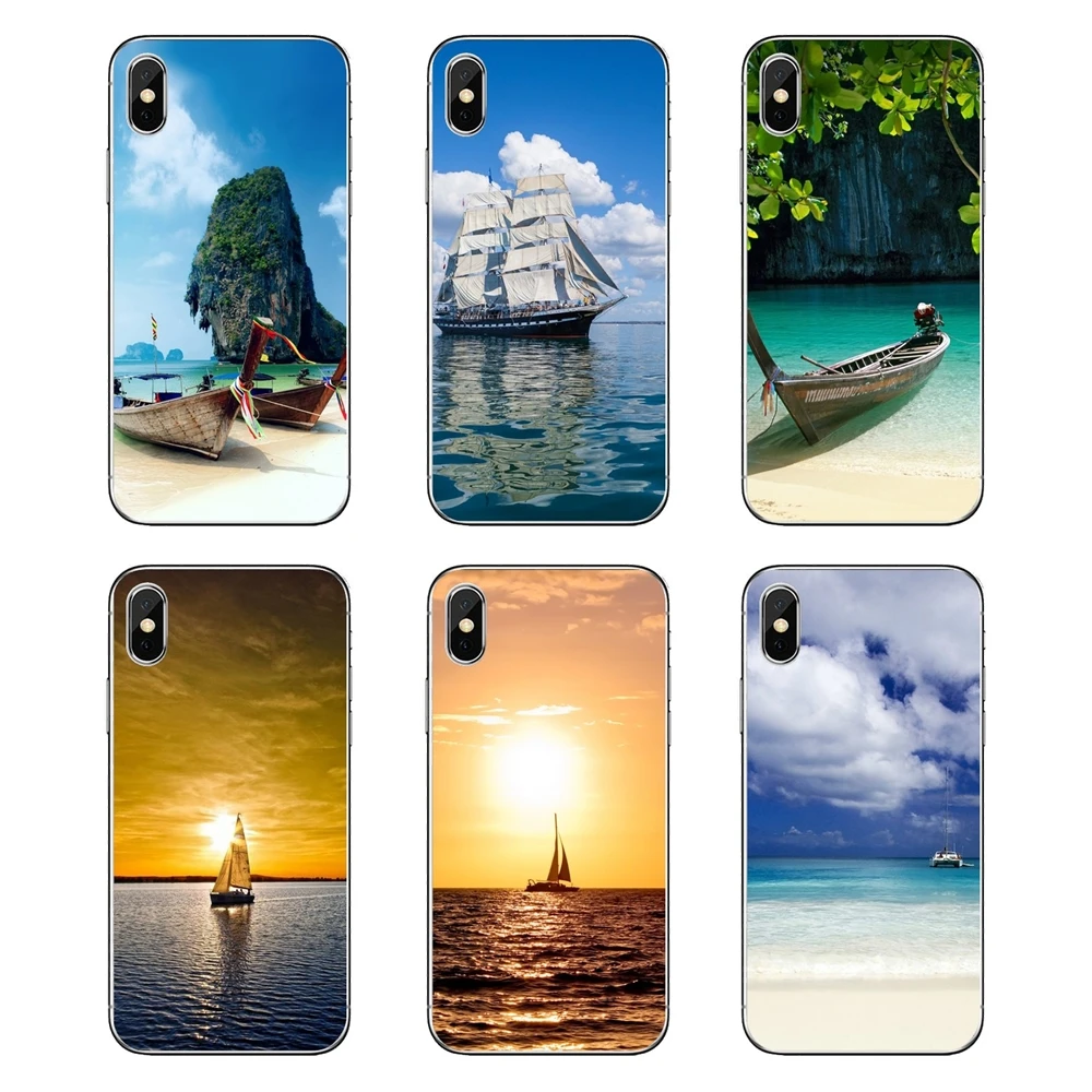 

Boat at the sea side Mobile Wallpaper For Samsung Galaxy A5 A6 A7 A8 A9 J4 J5 J7 J8 2017 2018 Plus Prime Silicone Phone Bag Case