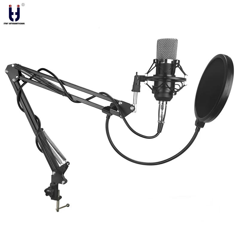 

Ituf BM-700 Professional Studio Broadcasting & Recording Condenser Microphone Set Including: Microphone + Shock Mount + Cable