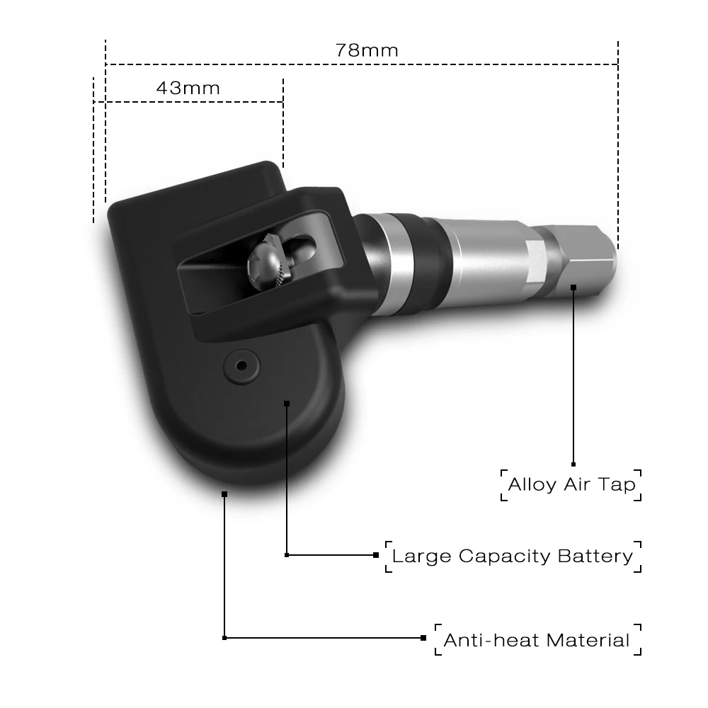 Zeepin VC601 BLE TPMS система контроля давления в автомобильных шинах Bluetooth 4,0 дисплей низкой энергии в приложении DC 3 в 4 внутренних датчика