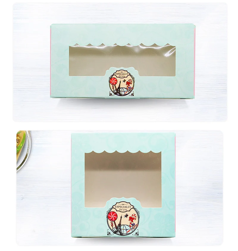 10 шт. Подарочная бумажная коробка с окном мини-контейнер для лунных тортов вечерние лотки крафт-бумажная коробка Упаковка Картон