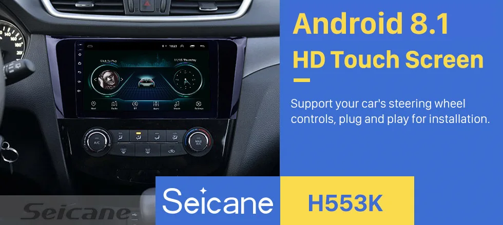 Seicane Android 8,1 " Автомагнитола Bluetooth Wifi головное устройство gps Навигация Аудио мультимедийный плеер для 2013 Nissan X-Trail