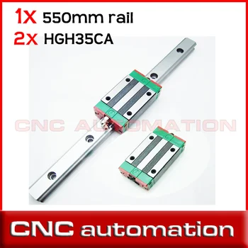 

NEW 35mm linear guide 1pc HGR35 L 550mm Linear Rail and 2pcs HGH35CA Linear Block Carriage CNC parts