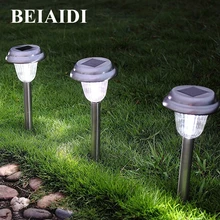Beiaidi 2 шт. солнечной лужайке в саду света Водонепроницаемый Пейзаж сада Путь Спайк пятно света Нержавеющая сталь патио солнечные лампы Кола