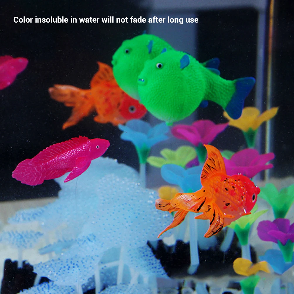 

Creative Aquarium Decoration Floating Blown Fish Silicone Fish Tank Ornament Goldfish Aquarium Decor Supplies Ornament Fish