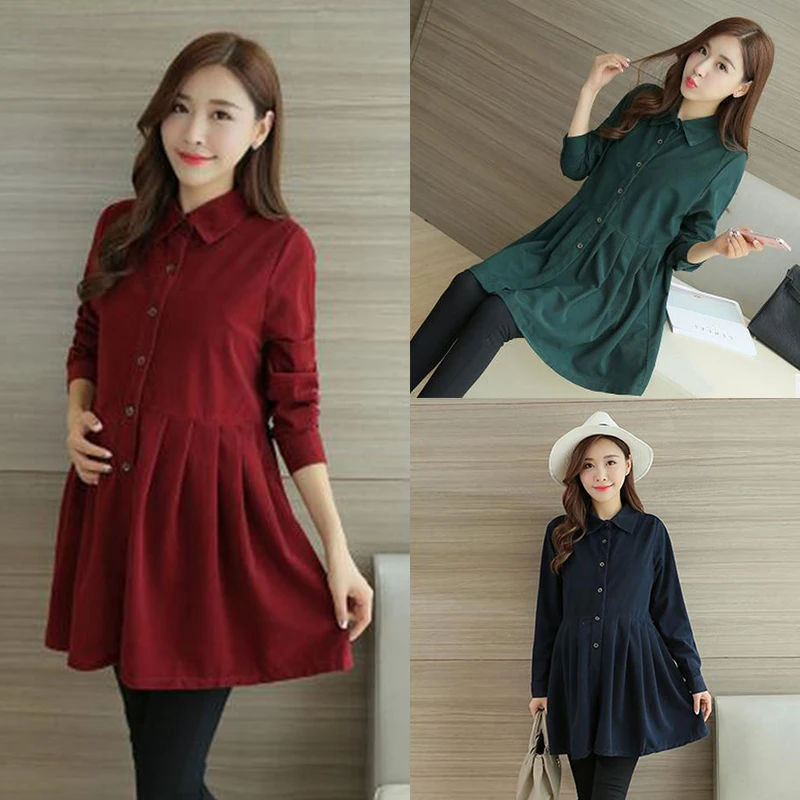 Lasperal 2018 Formal Office Maternity Dress For Women Autumn Spring Lasperal 2018 Formal Office Maternity Dress For Women Autumn Spring Lapel Corduroy Pregnancy Clothes Pregnant Size In Dresses From S