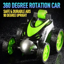 Пульт дистанционного управления Управление автомобили трюк rc автомобиль Высокое Скорость мигающий 3D флип-зеленый и синий Карро Управление e дистанционного управления игрушки для детей