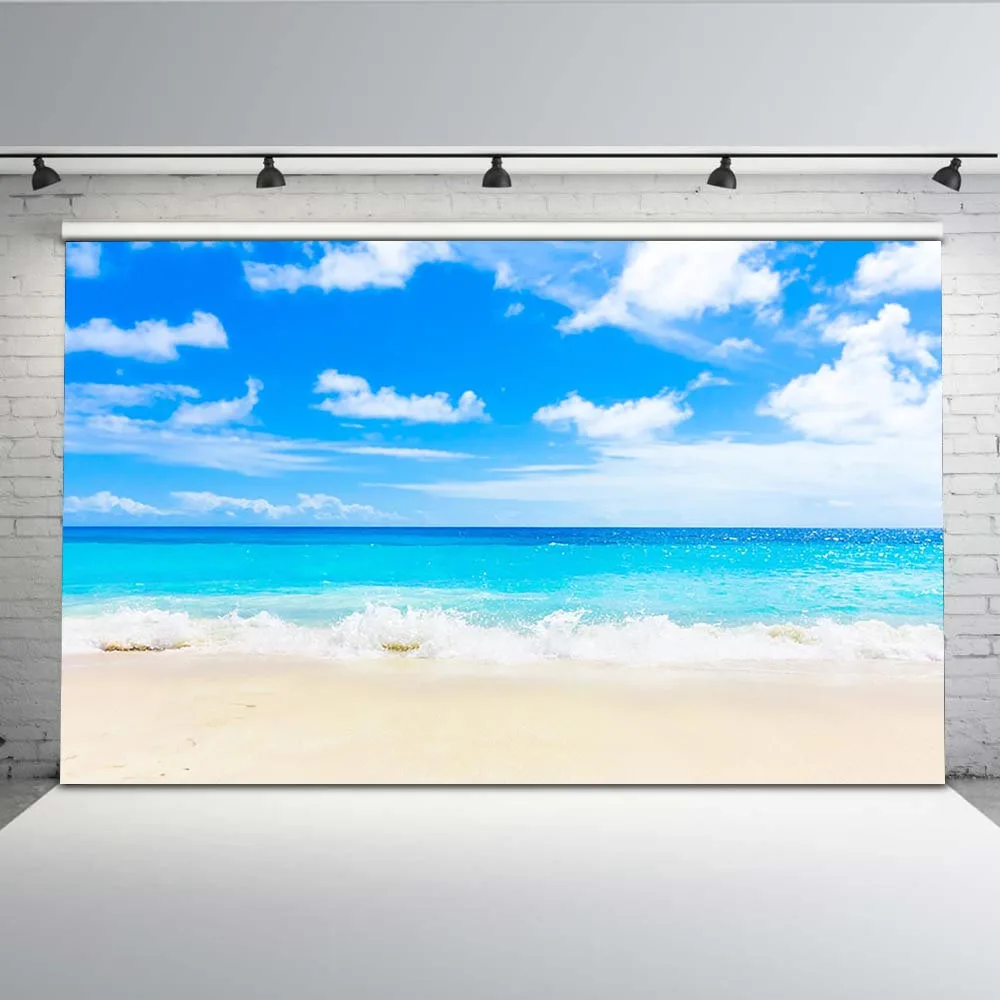 Mehofoto фотографии фонов голубое небо и морская волна Photo Booth задний план для песчаного пляжа реквизит летний праздник G-512